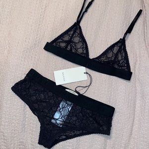 GG Black Bralette & Underwear Set